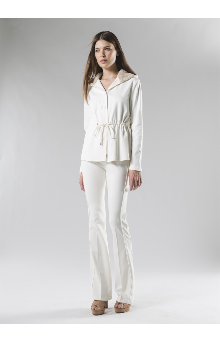 Parka Com Pelo Off White