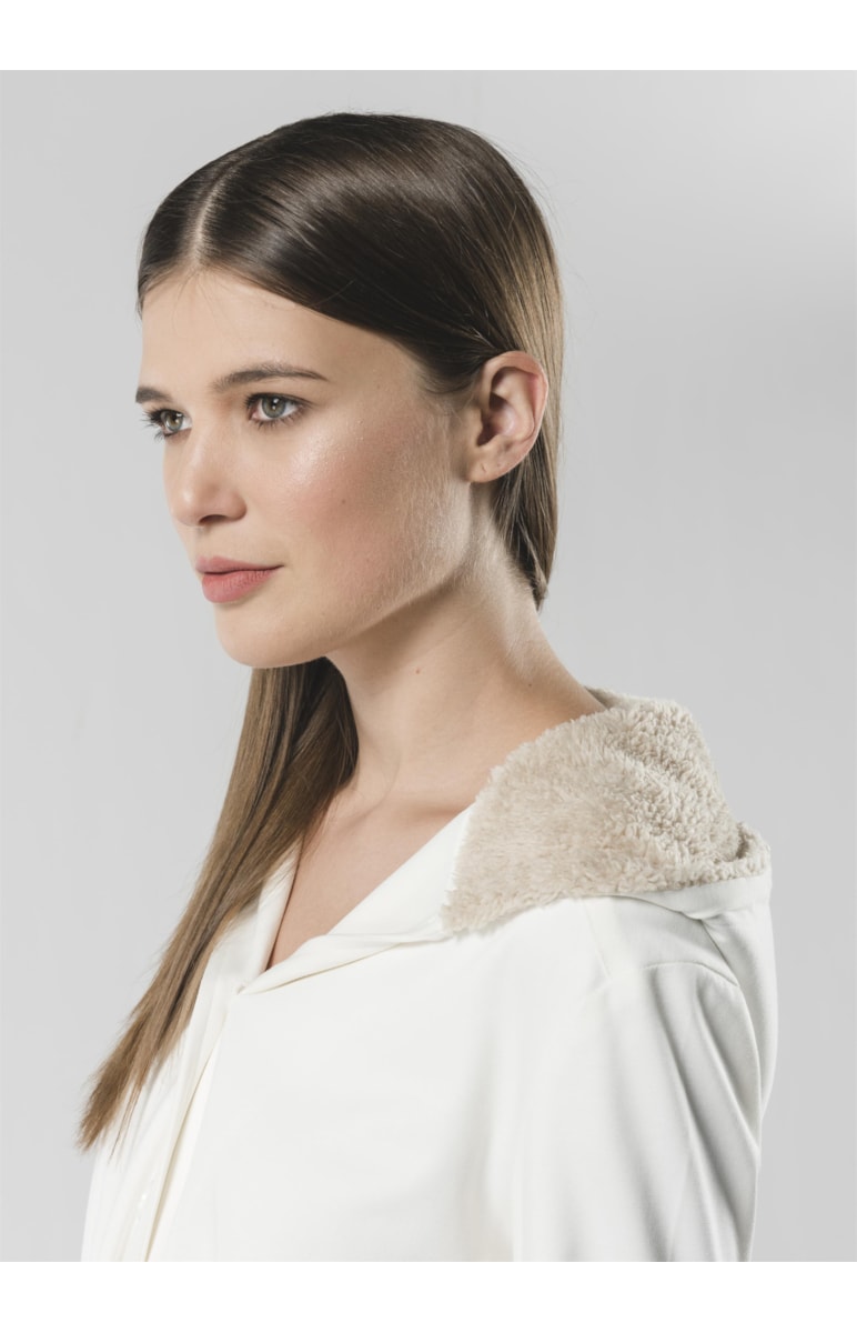Parka Com Pelo Off White