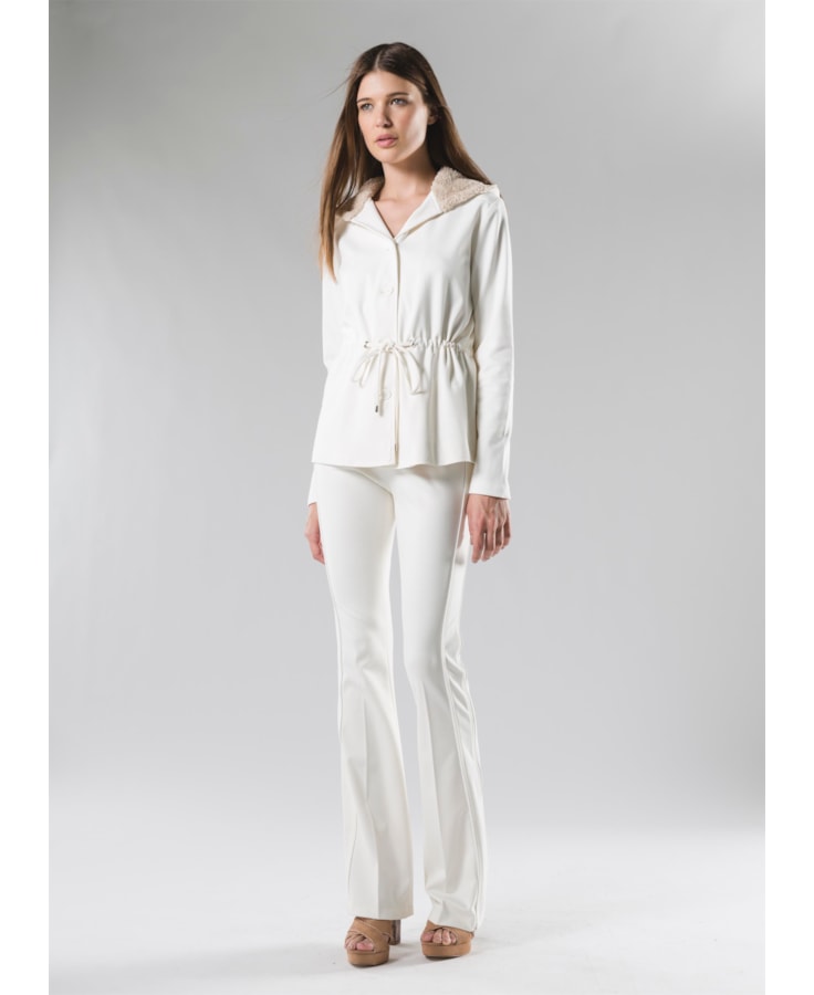 Parka Com Pelo Off White