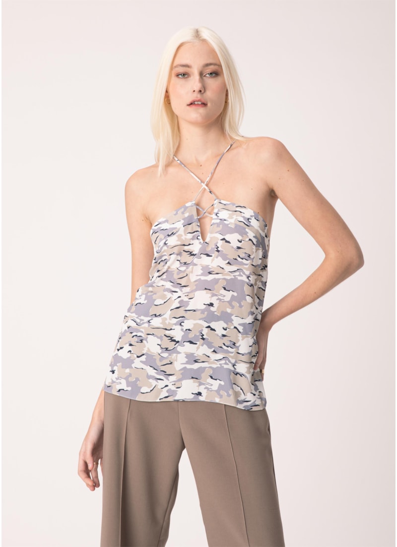 Regata Alça Estampa Camuflado Estampado