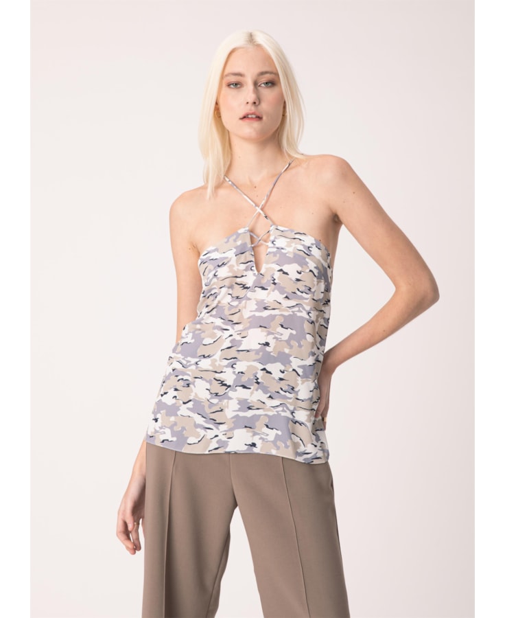 Regata Alça Estampa Camuflado Estampado