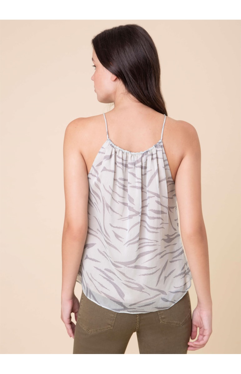 Regata Animal Stripes Estamp. Verde Claro C/ Preto