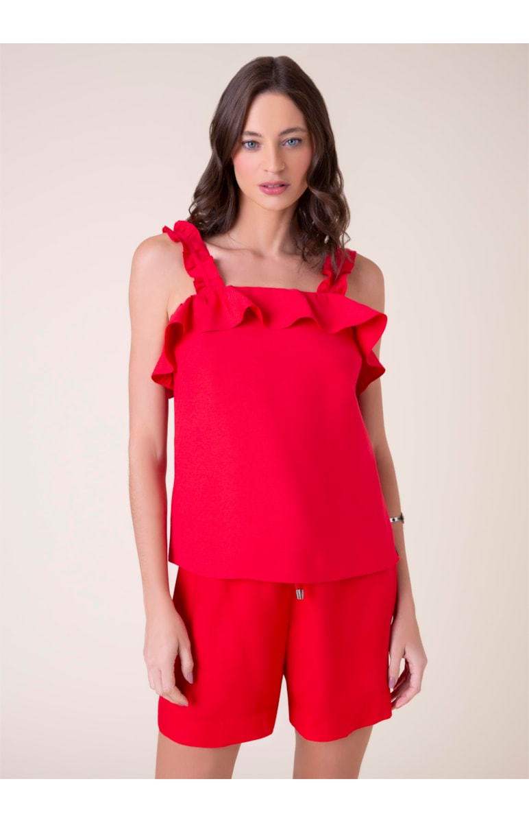 Regata Babado Vermelho