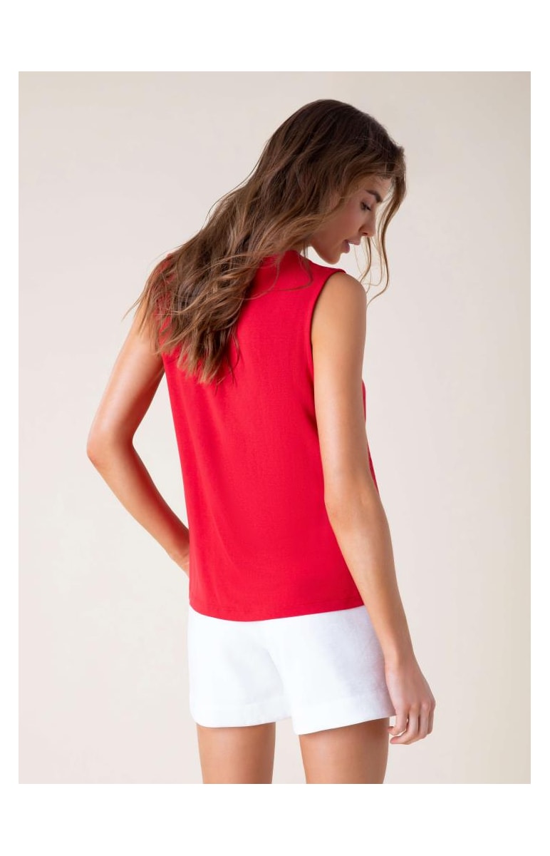 Regata Crepe Tricot Vermelho