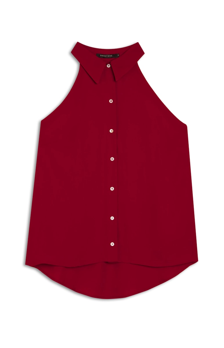 Regata Decote Trapézio Vermelho Vivo