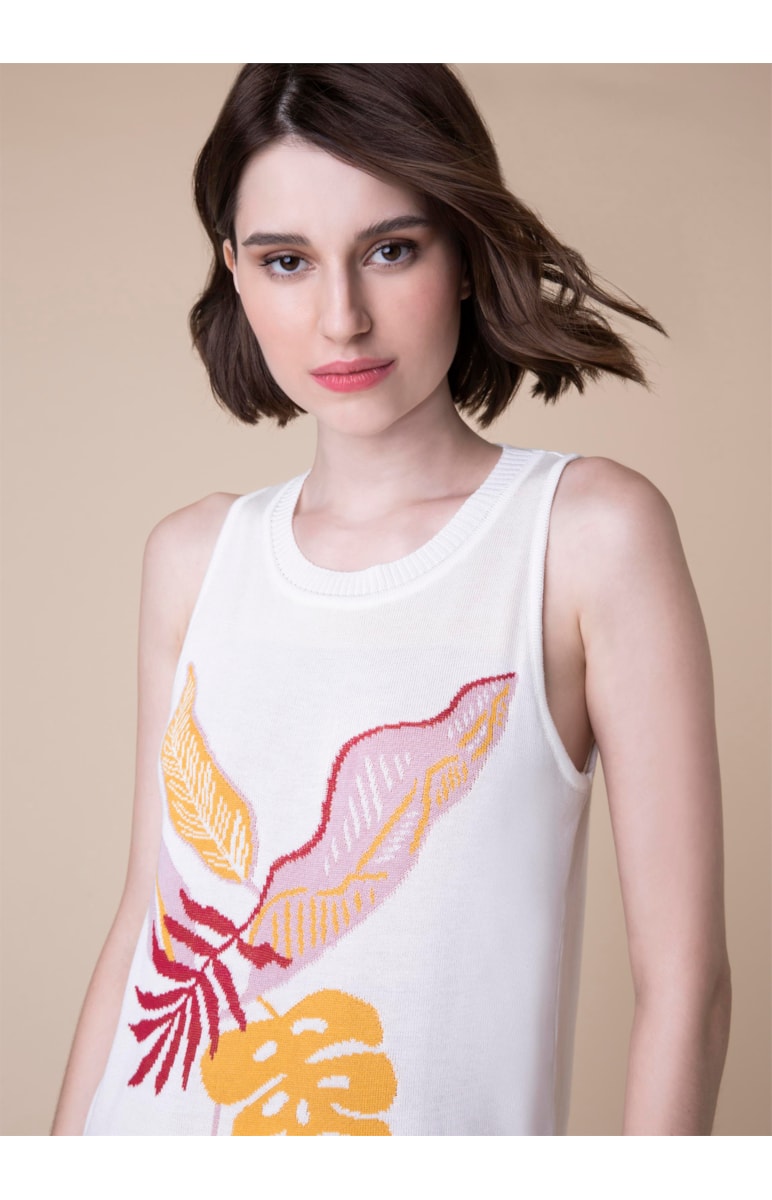 Regata Jacquard Folhagem Off White
