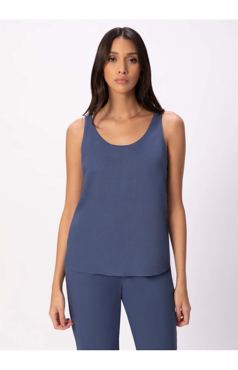 Regata Linho Washed Plus Azul Jeans