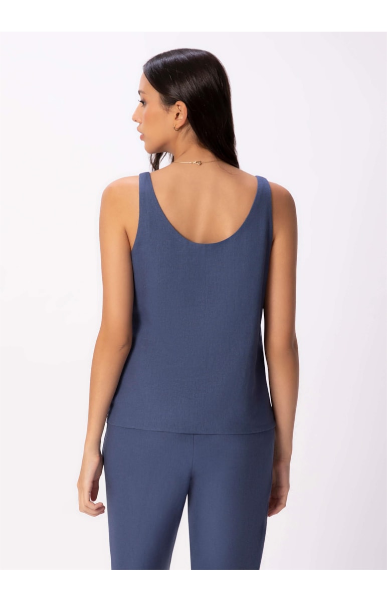 Regata Linho Washed Plus Azul Jeans