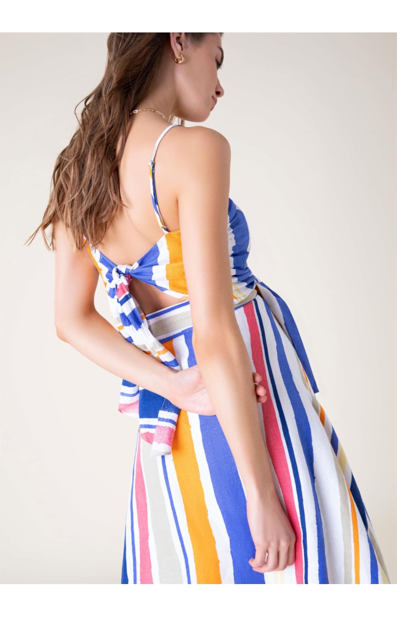 Regata Puro Linho Colors Stripe Branco