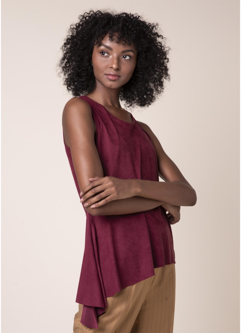 Regata Suede Assimétrica Vinho