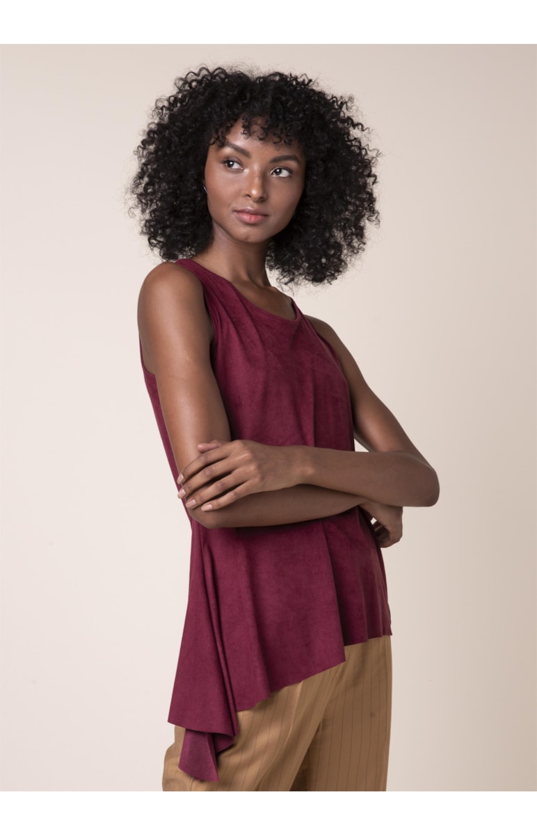 Regata Suede Assimétrica Vinho