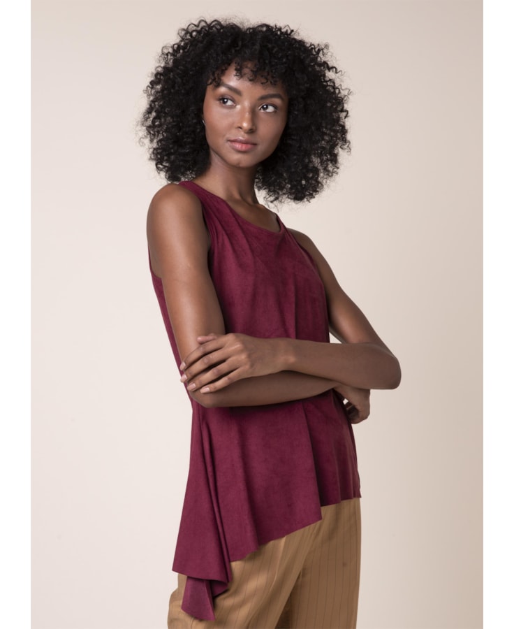 Regata Suede Assimétrica Vinho