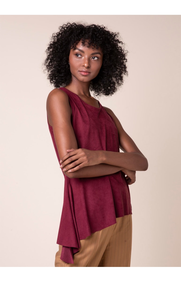 Regata Suede Assimétrica Vinho
