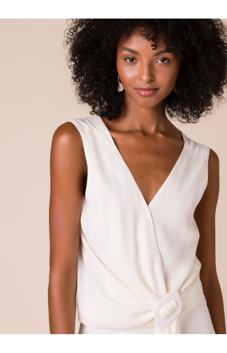 Regata Transpassada Fivela Resina Off White