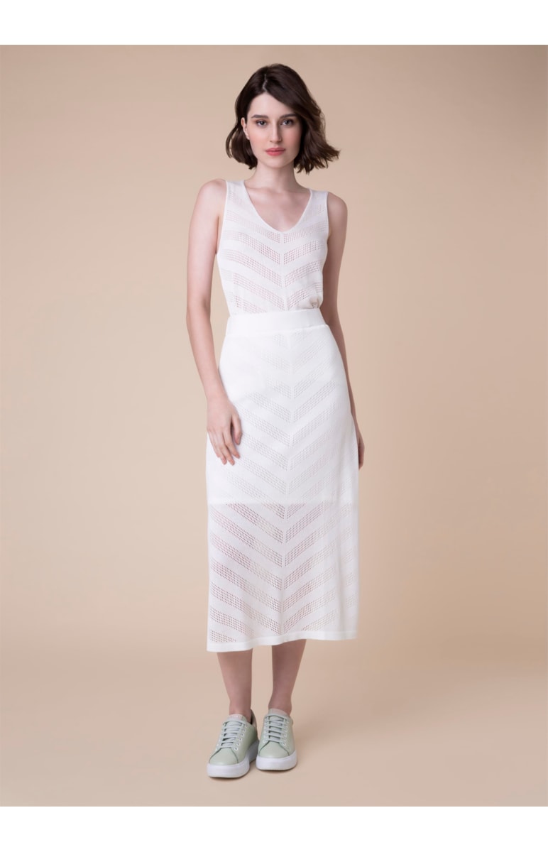 Regata Tricot Ponto Listra Off White