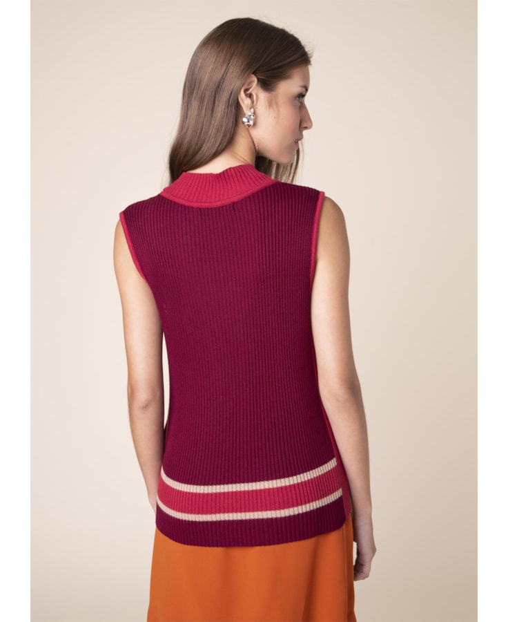 Regata Tricot Tricolor Vermelho
