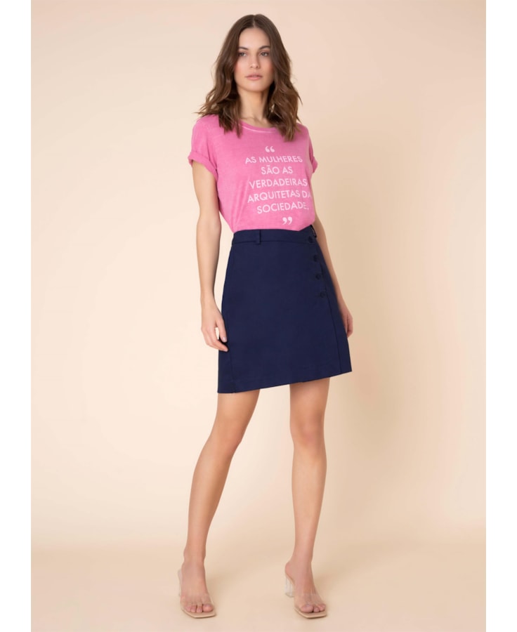Saia Alfaiataria Curta Marinho
