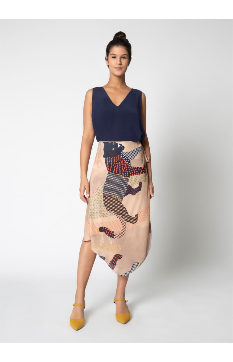 Saia Animal Patch Estampado