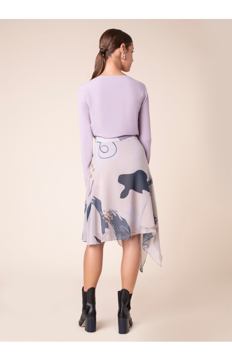Saia Art Splash Estampado Bege