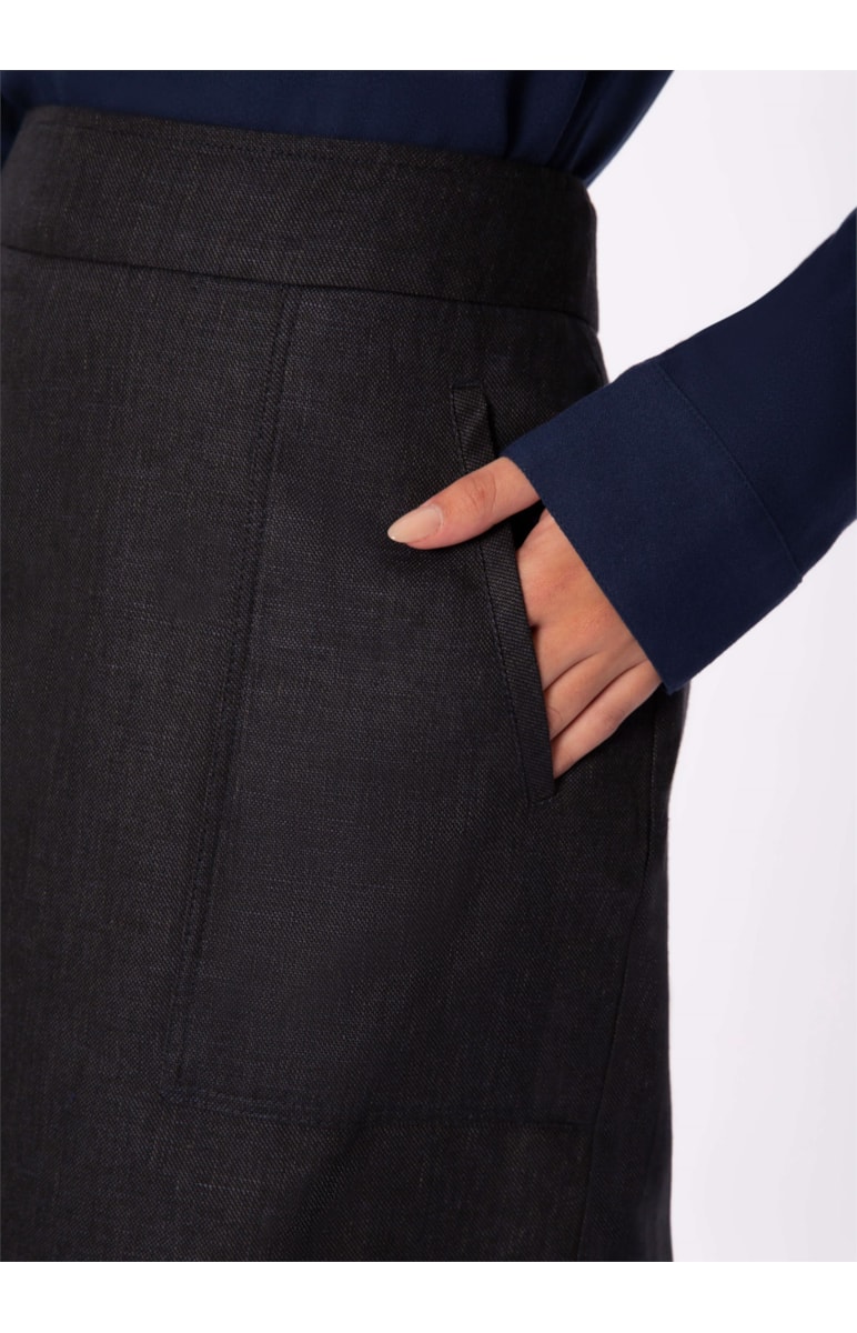 Saia Básica Bolsos Marinho