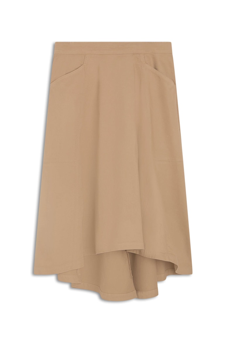 Saia Color Canvas Midi Recortes Camel