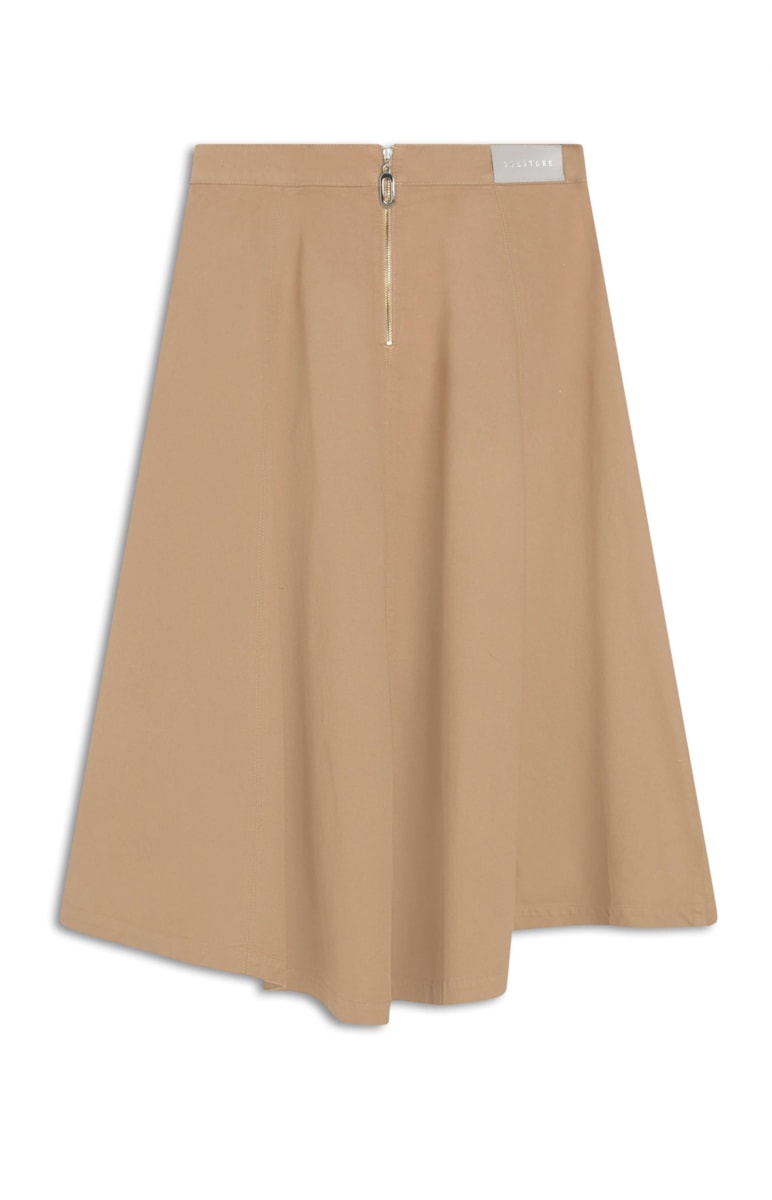 Saia Color Canvas Midi Recortes Camel