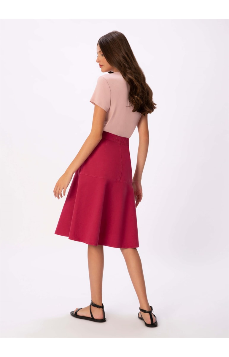 Saia Color Twill Rosa Dirty
