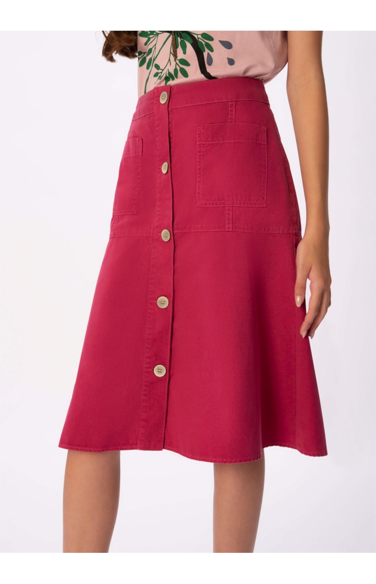 Saia Color Twill Rosa Dirty