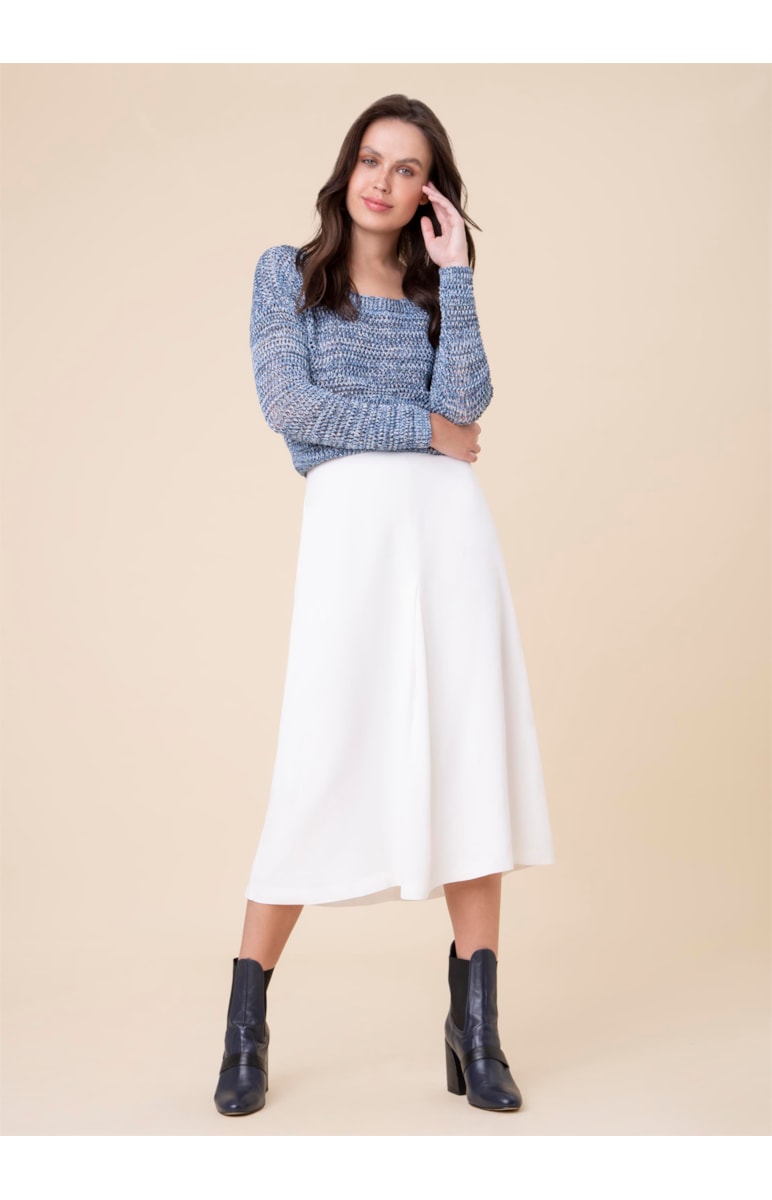 Saia Com Pregas Off White