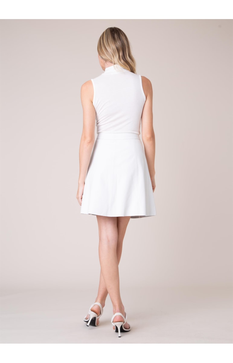 Saia Curta Couro Off White