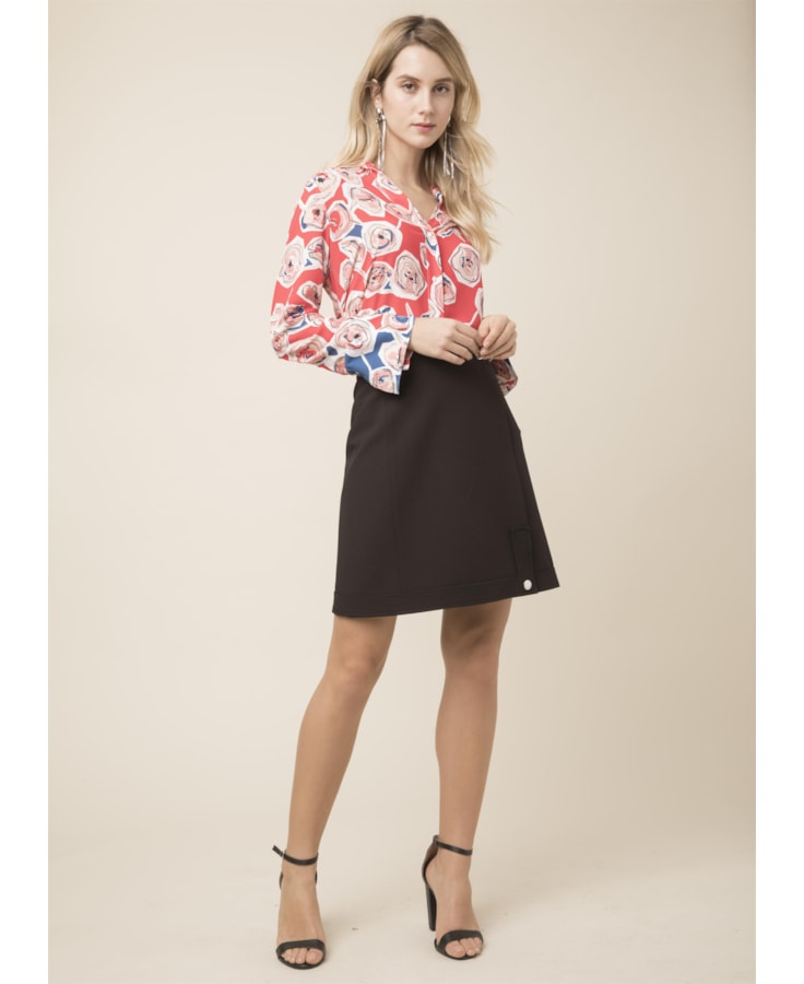 Saia Curta Envelope Lapela Dark Navy
