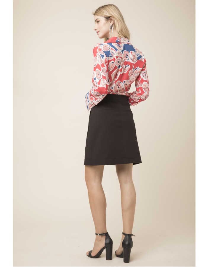 Saia Curta Envelope Lapela Dark Navy