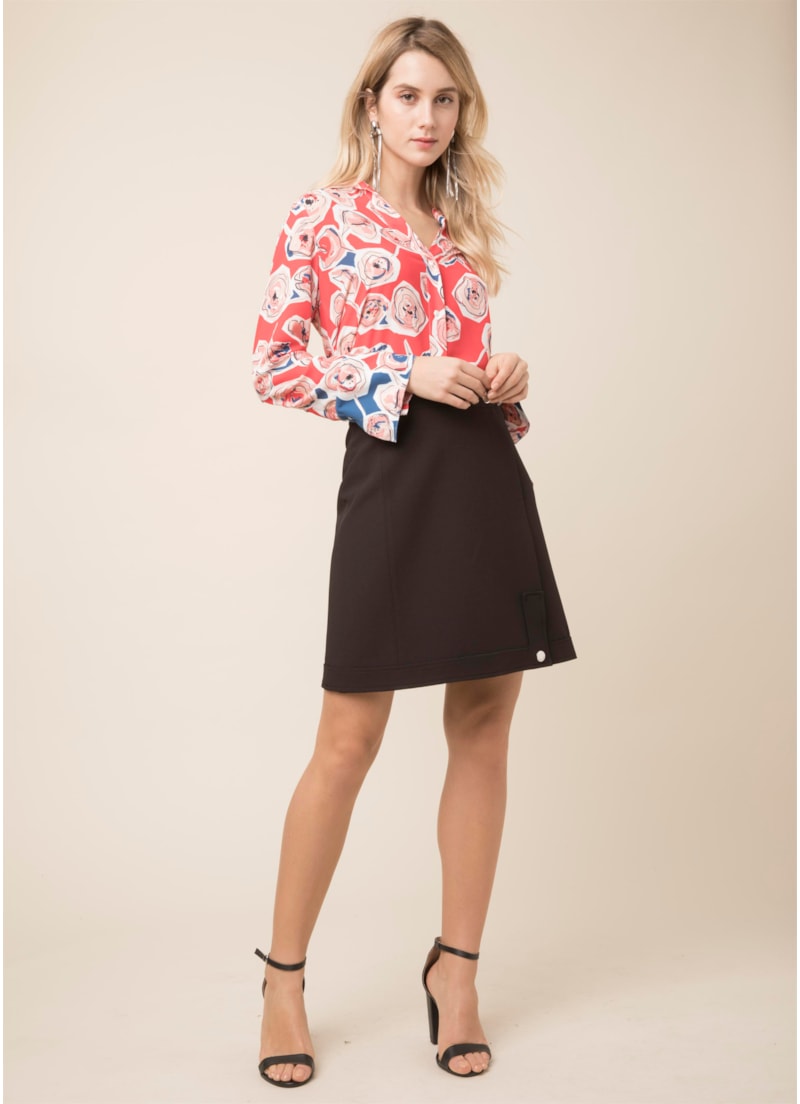 Saia Curta Envelope Lapela Dark Navy