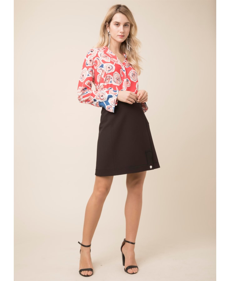 Saia Curta Envelope Lapela Dark Navy
