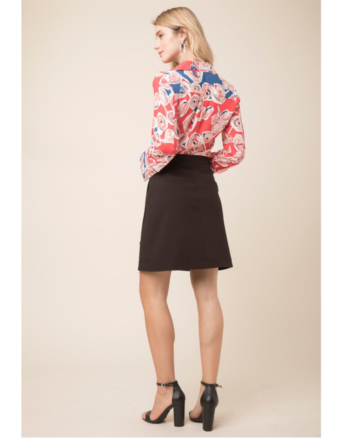 Saia Curta Envelope Lapela Dark Navy