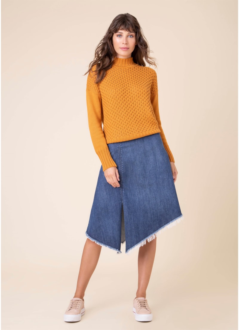 Saia Deep Blue Fenda B-282-Lav.Escuro C/Rebolo