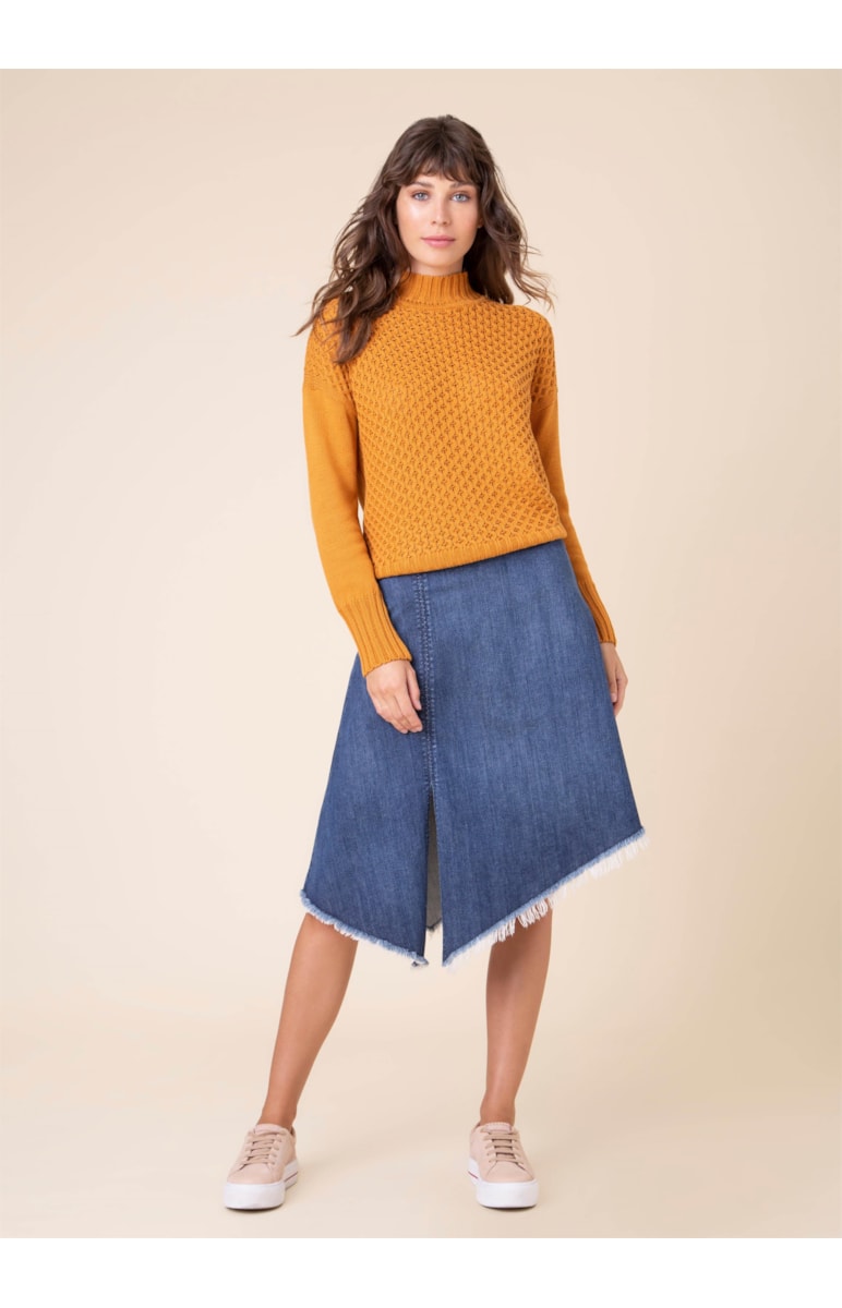 Saia Deep Blue Fenda B-282-Lav.Escuro C/Rebolo