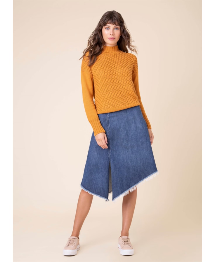 Saia Deep Blue Fenda B-282-Lav.Escuro C/Rebolo
