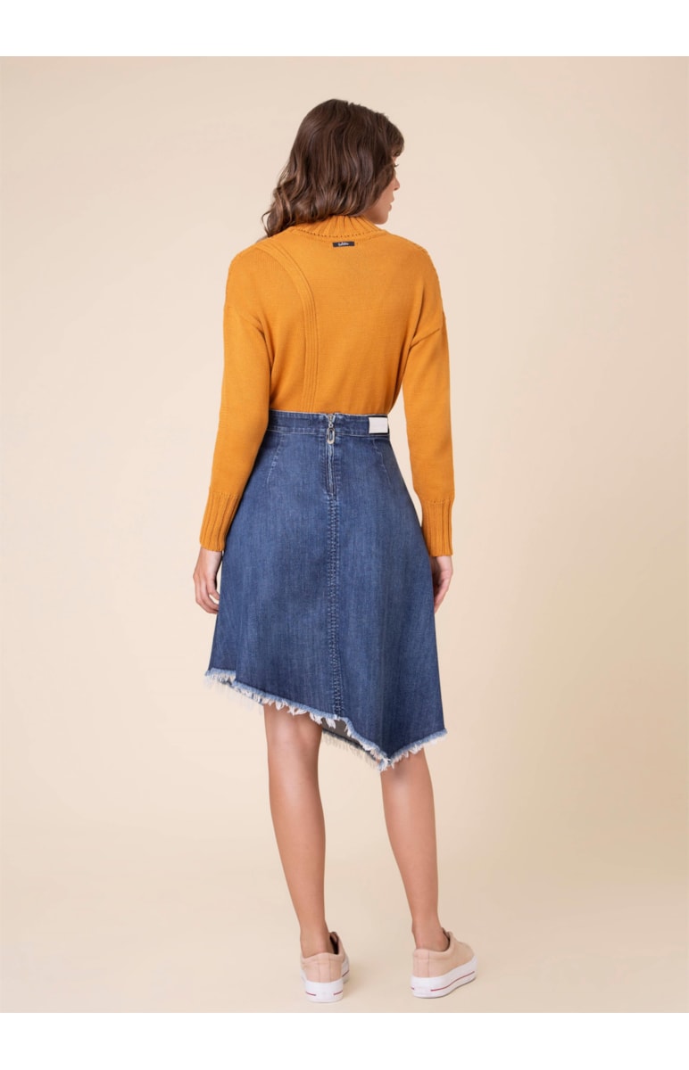Saia Deep Blue Fenda B-282-Lav.Escuro C/Rebolo