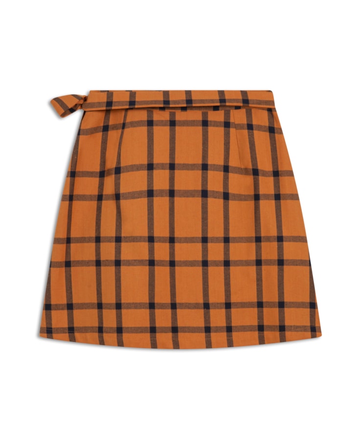 Saia Envelope Xadrez Linho Laranja