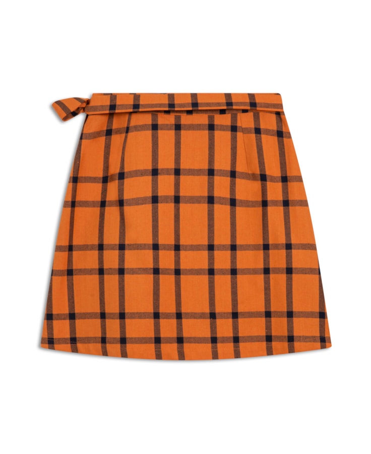 Saia Envelope Xadrez Linho Laranja