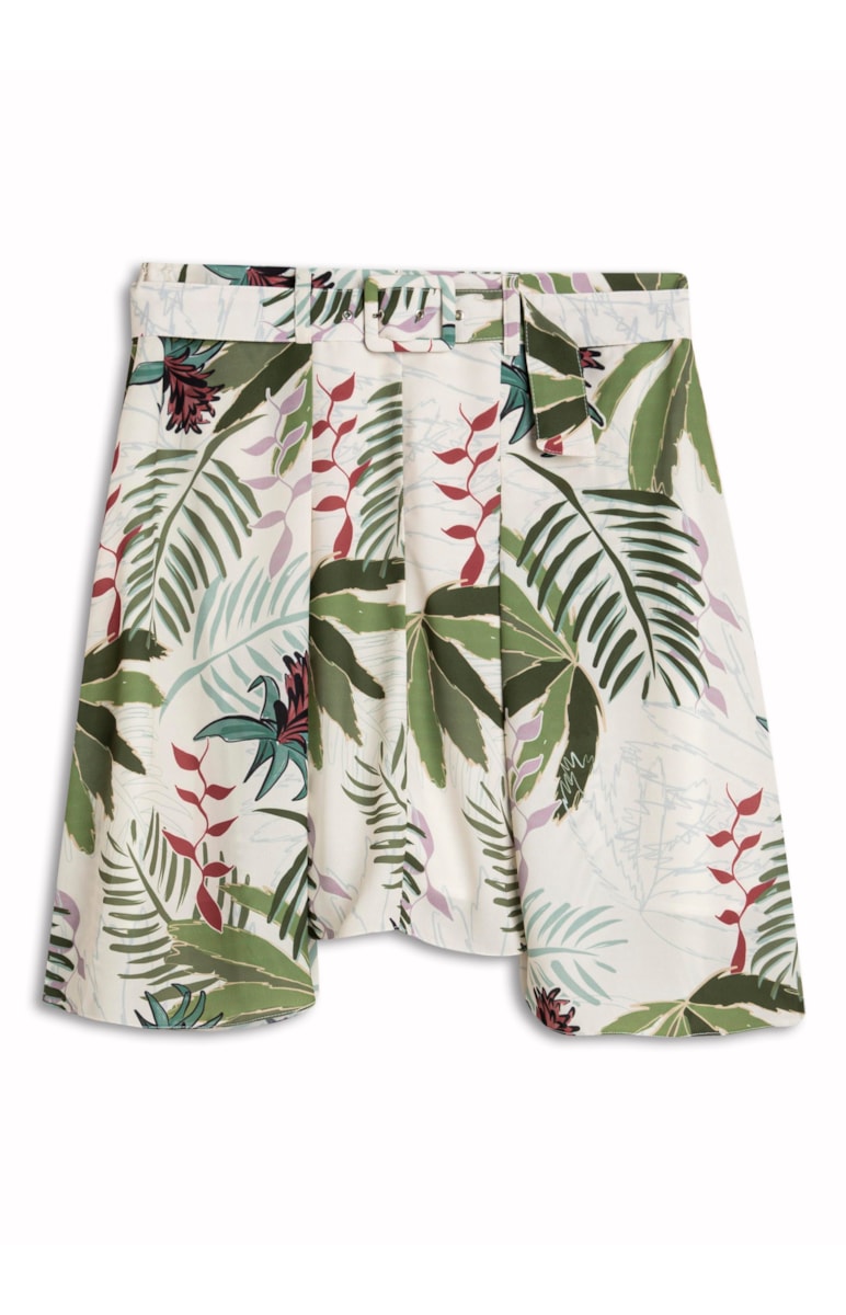 Saia Estampada Fivela Estampado