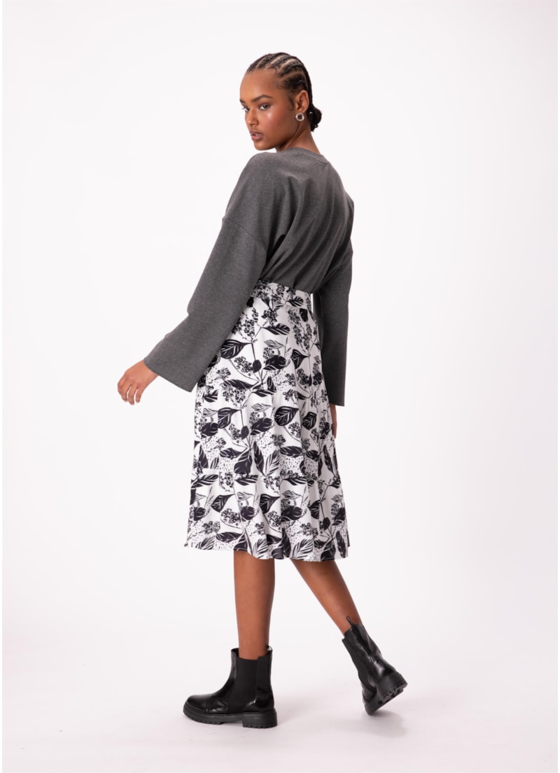 Saia Garden Midi Camadas Branco