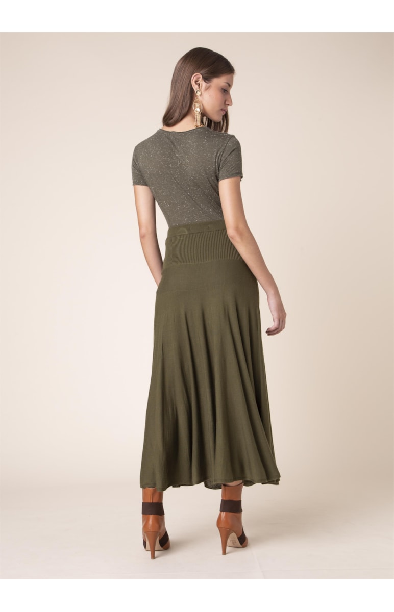Saia Godê Tricot Verde Militar