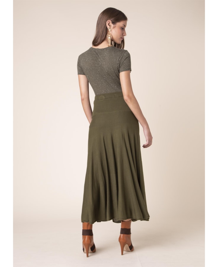 Saia Godê Tricot Verde Militar