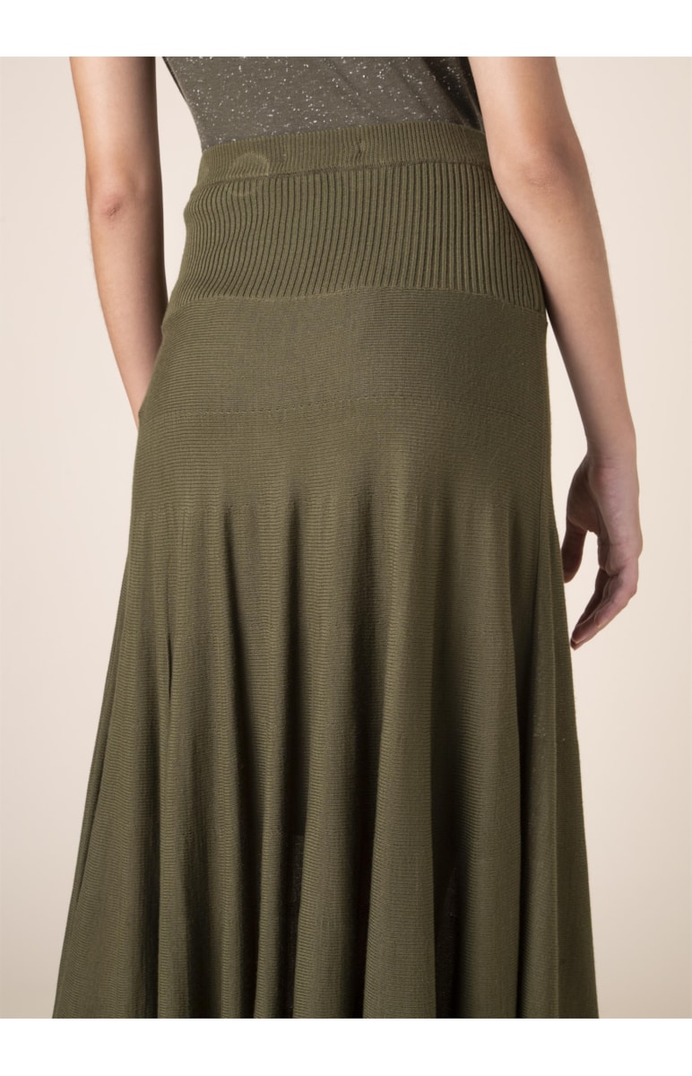 Saia Godê Tricot Verde Militar
