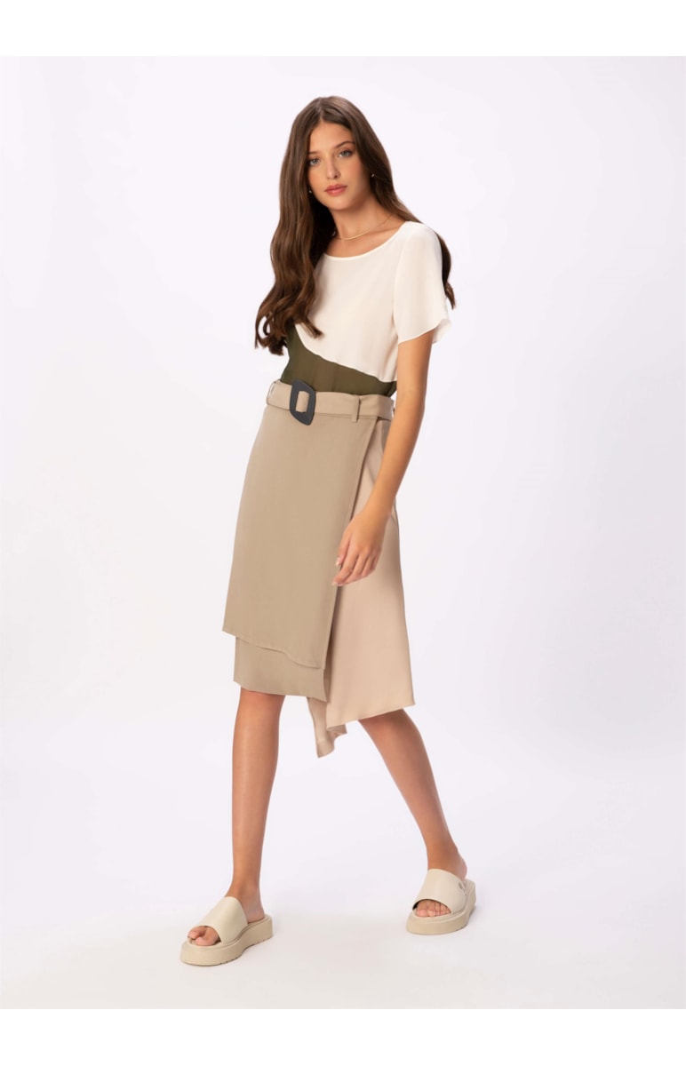 Saia Irregular Fivela Areia