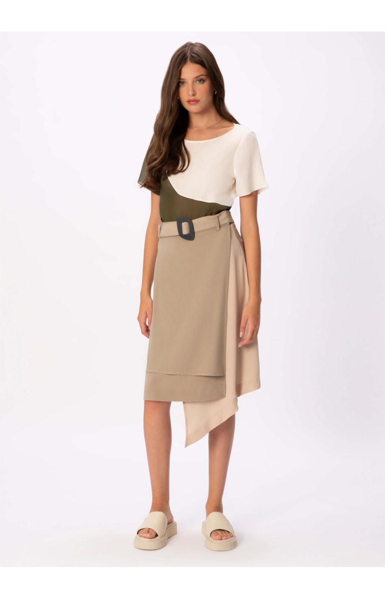 Saia Irregular Fivela Areia
