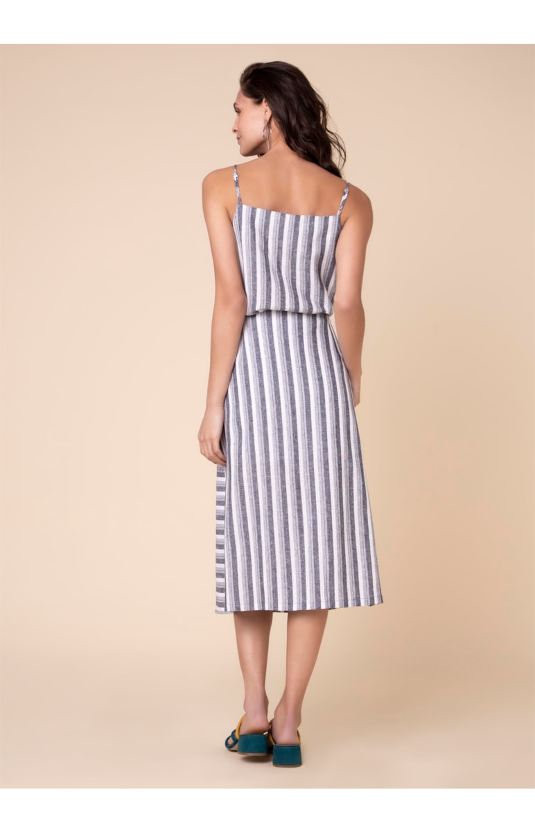 Saia Linho Listrado Listrado Off White