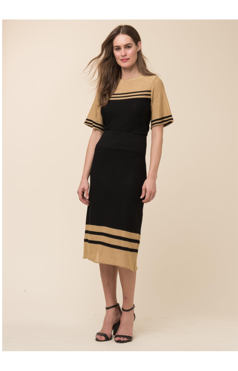 Saia Listra Lurex Preto